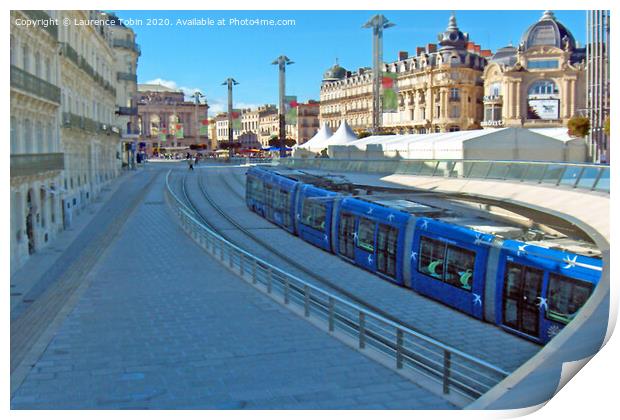 Tramway in Montpellier, France Print by Laurence Tobin