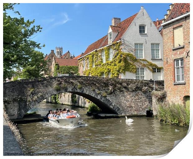 Bruges Canals  Print by David Thompson