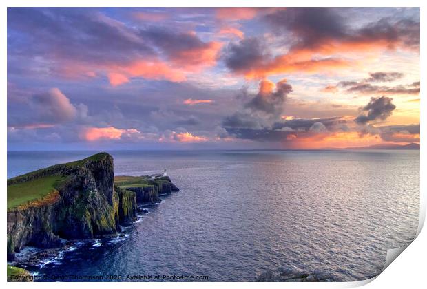 Isle of Skye Neist Point Lighthouse Print by David Thompson