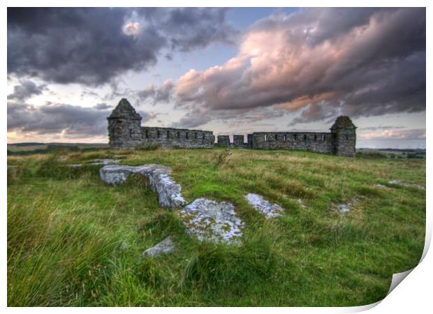 Codgers Fort Northumberland Sunset Sky cloud Print by David Thompson