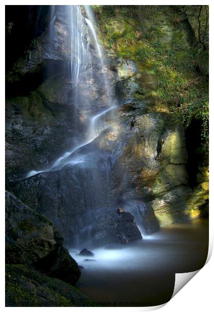 Routin Linn Waterfall  Northumberland Print by David Thompson