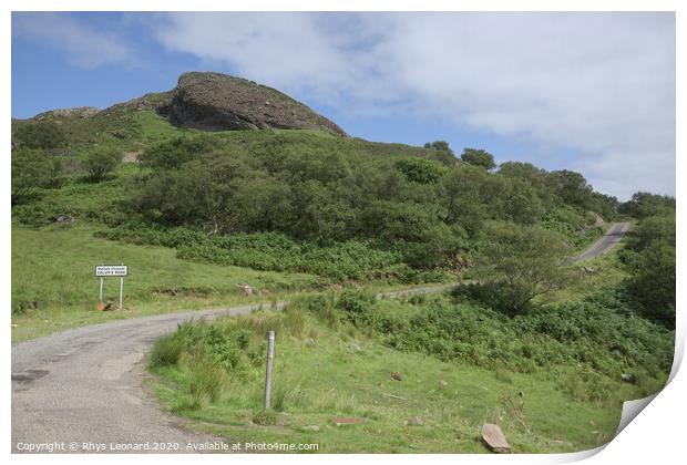 Calum's road on the isle of Raasay on a sunny day. Landscape image. Print by Rhys Leonard