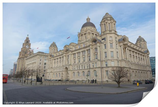 Port of Liverpool building, part of the three graces of Liverpool, Print by Rhys Leonard