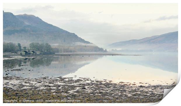 Winter sunset on Loch Long Print by Maria Galushkina