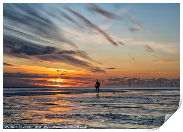 Radiant Antony Gormley Sunset Print by David Thomas