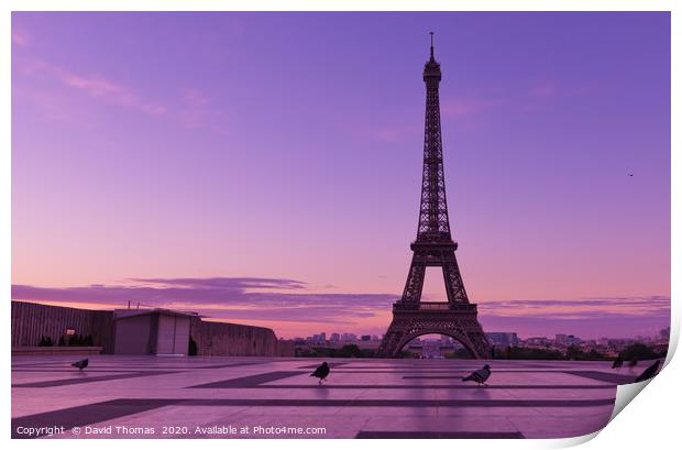 Golden Sunrise over Paris Print by David Thomas