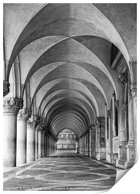 Magnificent Arches of Doges Palace Print by David Thomas