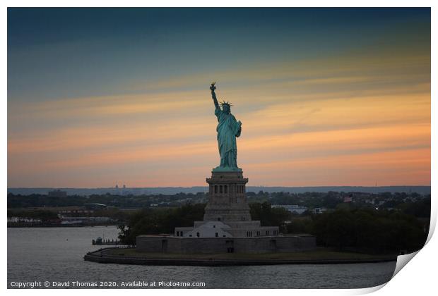 Majestic Sunset View of the Iconic Statue of Liber Print by David Thomas