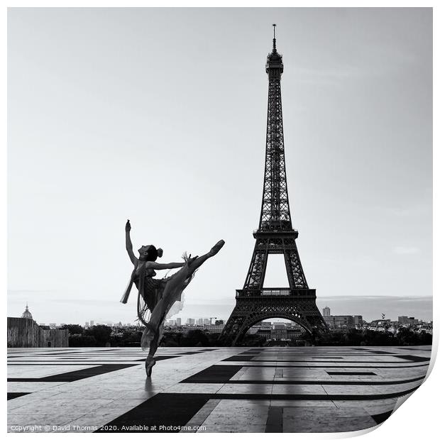Enchanting Ballet Performance with Eiffel Tower Si Print by David Thomas