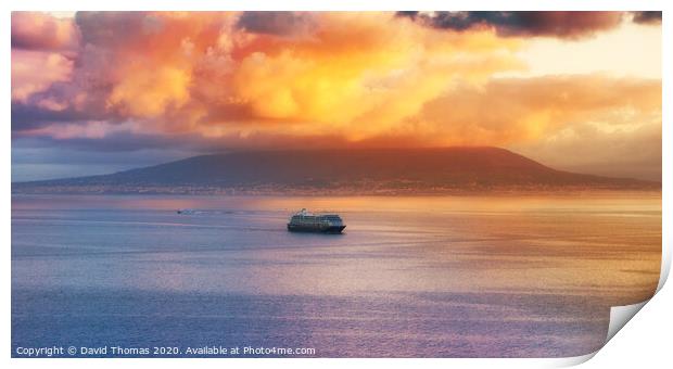  Majestic Sunrise Over The Bay Of Naples Print by David Thomas