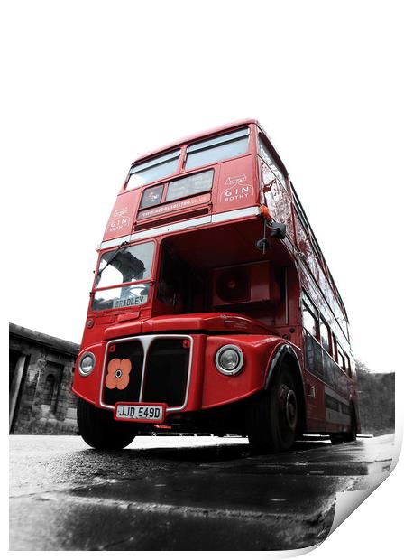 Bradley the Bright Red Bus Print by Philip Hawkins