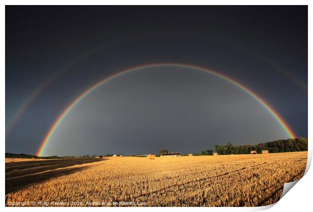 Harvest rainbow Print by Philip Hawkins