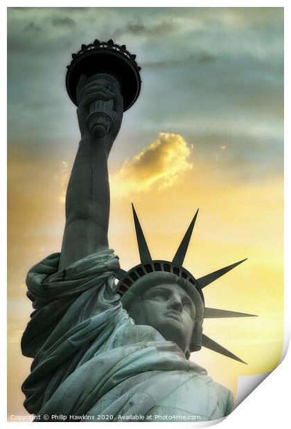Statue of Liberty, New York Print by Philip Hawkins