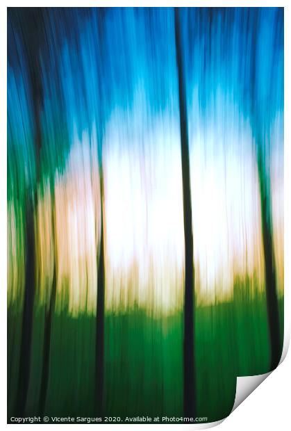 Abstract woodland Print by Vicente Sargues