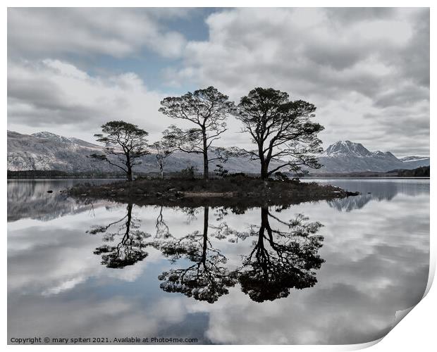 Loch Maree Reflections Print by mary spiteri