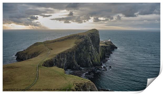 Neist Point  Lighthouse ,Scotland Print by mary spiteri