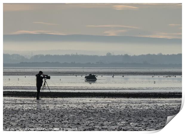 Findhorn Beach at Sunset Print by mary spiteri