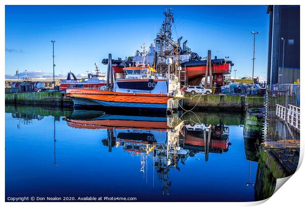Tranquil Reflections of Boats Print by Don Nealon