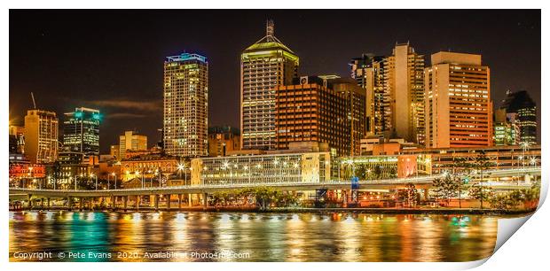 Brisbane at Night Print by Pete Evans