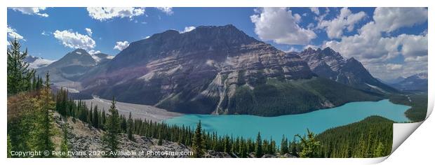 Peyto Lake Panorama Print by Pete Evans