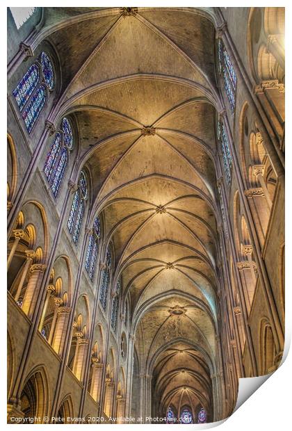 Inside Notre Dame Print by Pete Evans