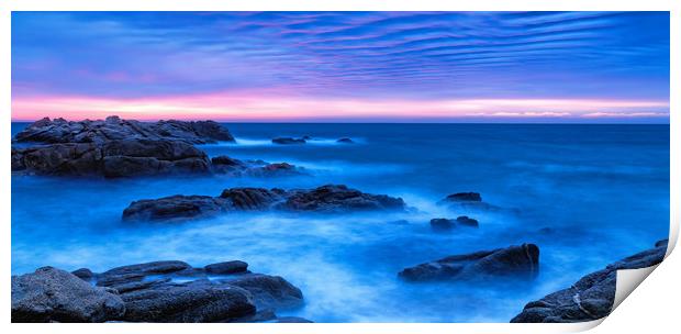 Sunrise on the costa Print by Arpad Radoczy