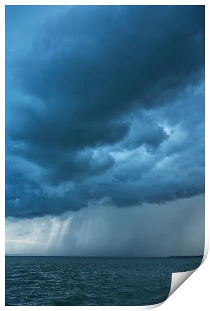 Big powerful storm clouds Print by Arpad Radoczy