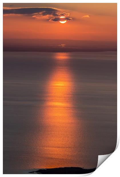 Beautiful sunset over the lake Print by Arpad Radoczy