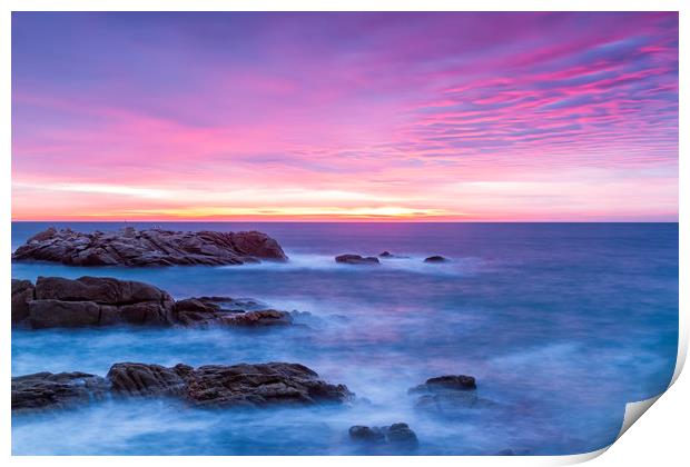 Dreamy sunrise landscape Print by Arpad Radoczy