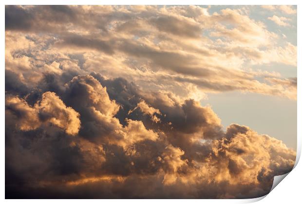 Colorful cloudy sky at sunset. Print by Arpad Radoczy
