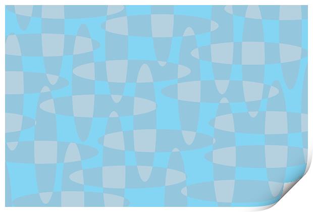 Abstract vector background, with ellipses, color tone blue and gray Print by Arpad Radoczy