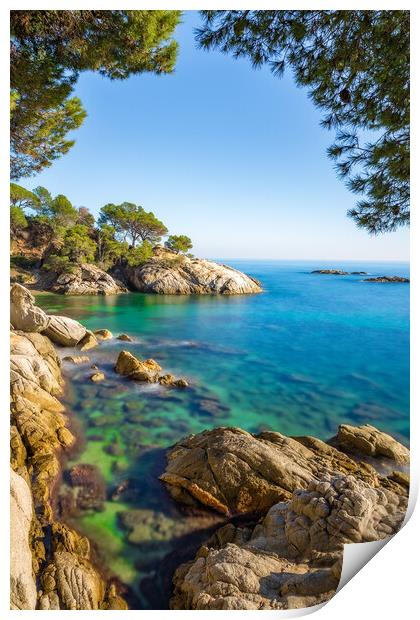 Nice landscape of the Spanish coastal in Costa Brava, Playa de A Print by Arpad Radoczy