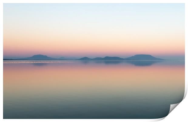 Long exposure sunset picture over the Lake Balaton Print by Arpad Radoczy