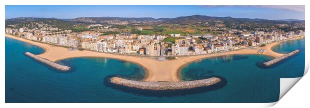 Aerial panorama picture from Costa Brava of Spain Print by Arpad Radoczy