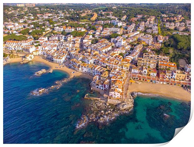 Drone picture over the Costa Brava coastal Print by Arpad Radoczy