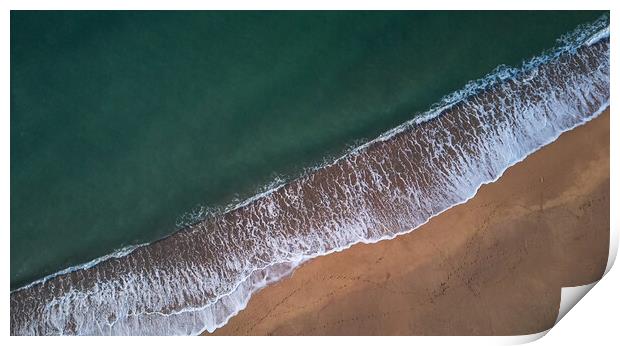 Aerial drone picture from Spanish beach in Costa B Print by Arpad Radoczy