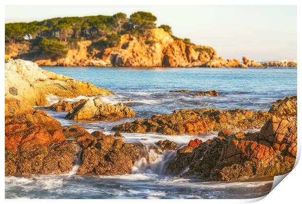 Nice landscape of the Spanish coastal in Costa Brava Print by Arpad Radoczy