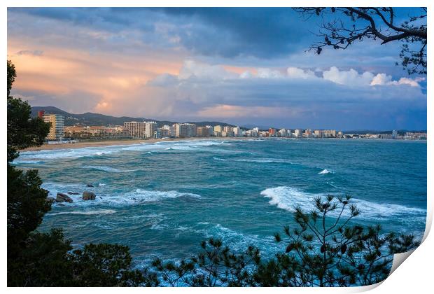 Sunset light over the spanish coastal Print by Arpad Radoczy