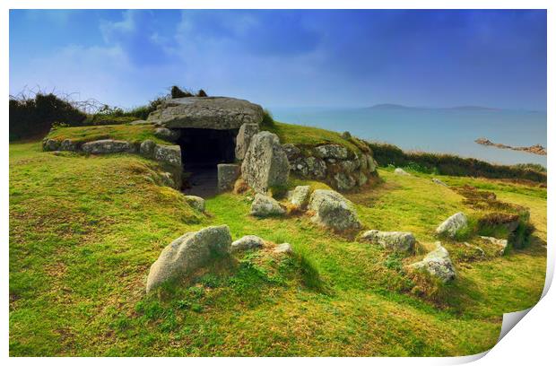 Bant's Carn, Ancient Burial Chamber, Scilly Print by Roger Driscoll