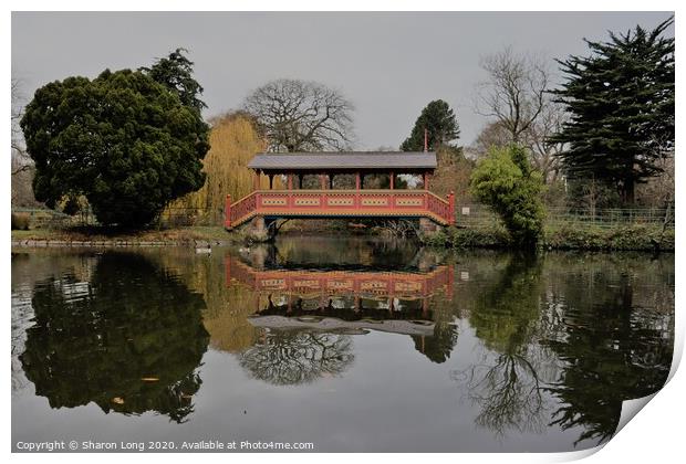 The swiss bridge in Birkenhead Park Print by Photography by Sharon Long 