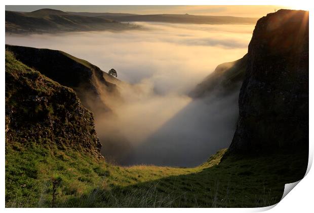 A Misty Winnats Pass in the Peak District Print by MIKE HUTTON