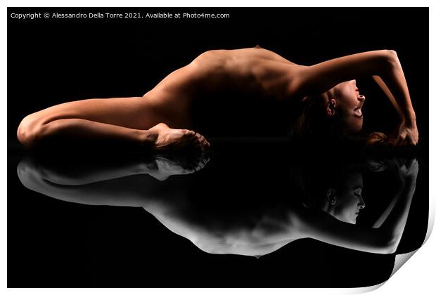 Nude girl posing model Print by Alessandro Della Torre