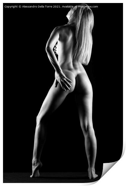Adult standing nude woman Print by Alessandro Della Torre