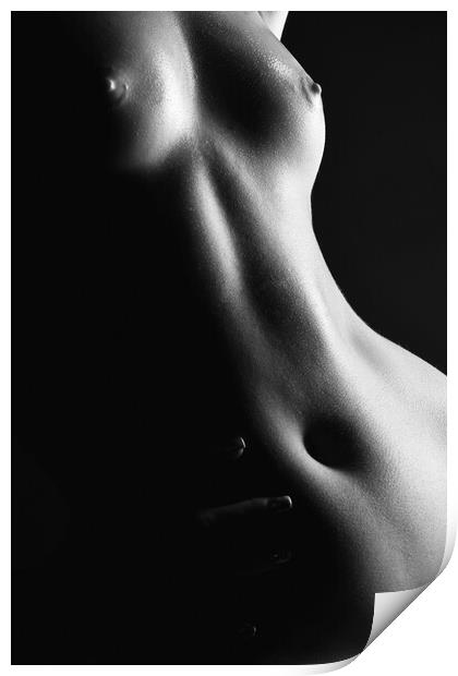 Nude torso of woman breast Print by Alessandro Della Torre