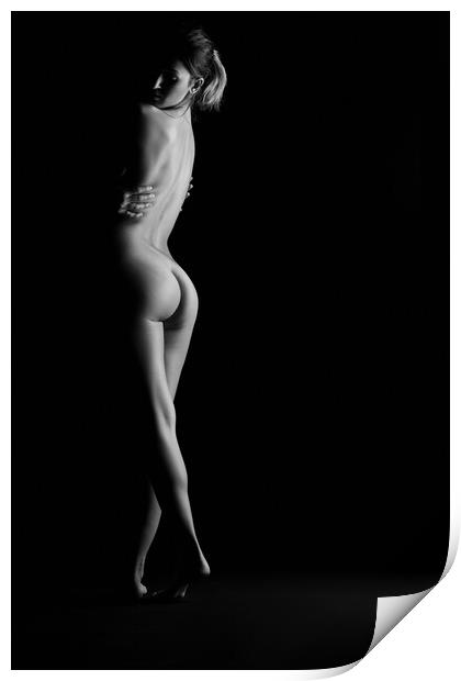 fine art nude of naked woman bodyscape sexy Print by Alessandro Della Torre