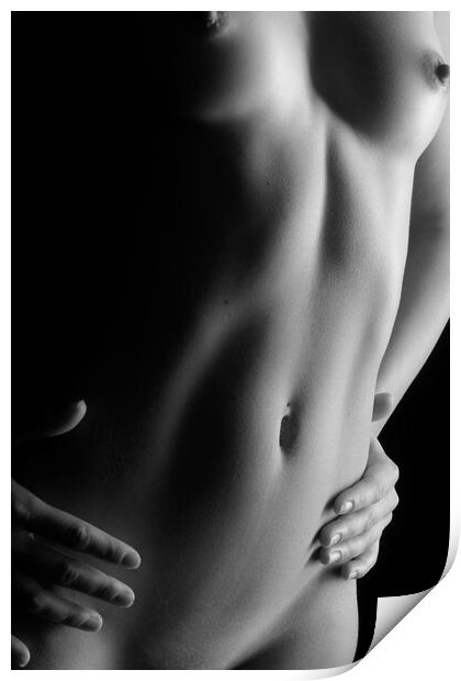 nude belly button bodyscape nude Print by Alessandro Della Torre