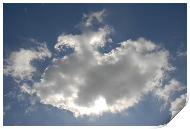 Clouds in a blue sky Print by Alessandro Della Torre