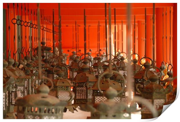 traditonal japanese buddha bells for buddhism Print by Alessandro Della Torre