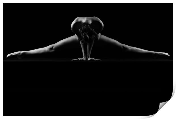 young woman nude art photography naked on black and white Print by Alessandro Della Torre