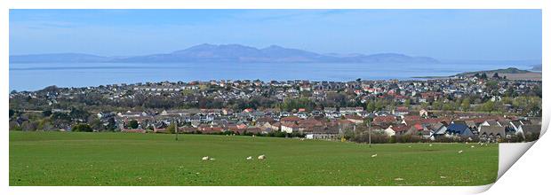 West Kilbride and Arran overview Print by Allan Durward Photography